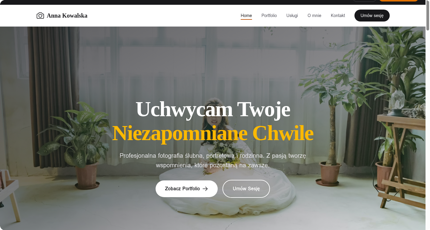 Przykładowa strona — fotografka